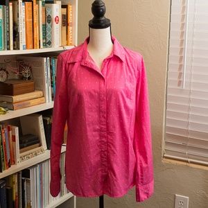 Merona:  Poly Button Down Pink Top SZ: M